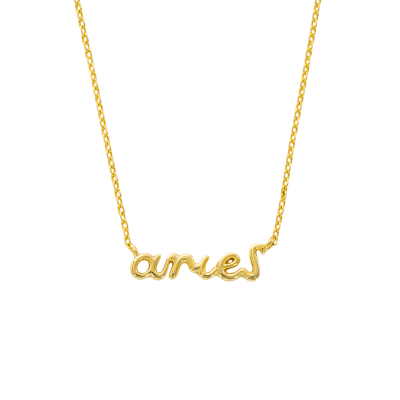 GOLD ZODIAC SCRIPT NECKLACE