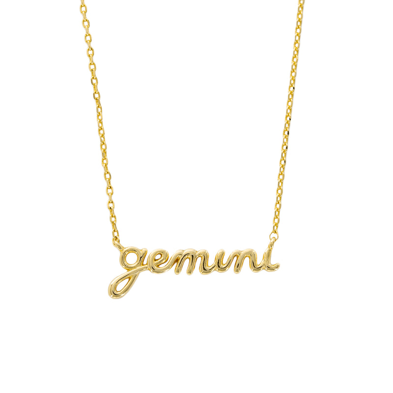 GOLD ZODIAC SCRIPT NECKLACE