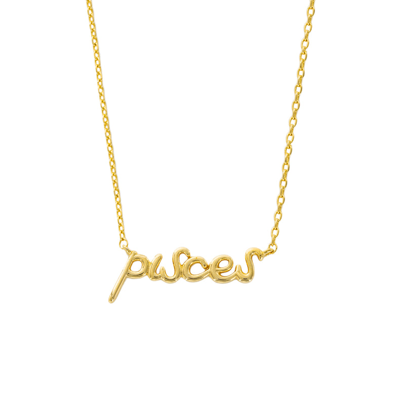 GOLD ZODIAC SCRIPT NECKLACE