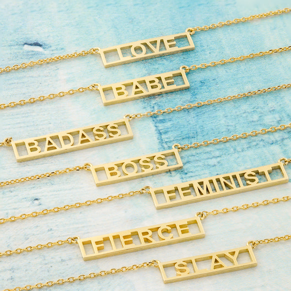 FEMINIST PLATE NECKLACE
